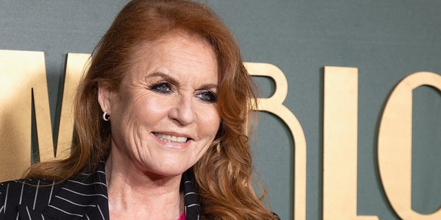 A close-up of Sarah Ferguson at a film premiere