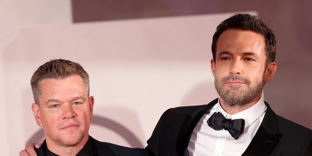 Matt Damon and Ben Affleck in tuxedos