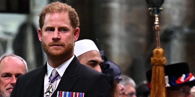 Prince Harry, Duke of Sussex, is seen at King Charles III's coronation