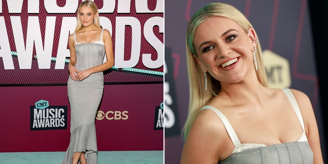 Kelsea Ballerini walking the carpet at the 2023 CMT Awards