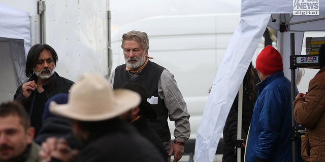 Alec Baldwin leaves his trailer on the set of "Rust" in Montana