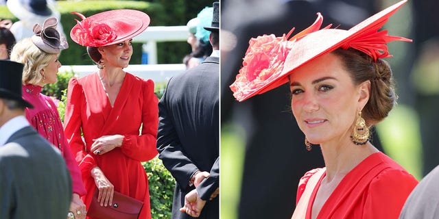 Kate Middleton wears a red dress at the Royal Ascot
