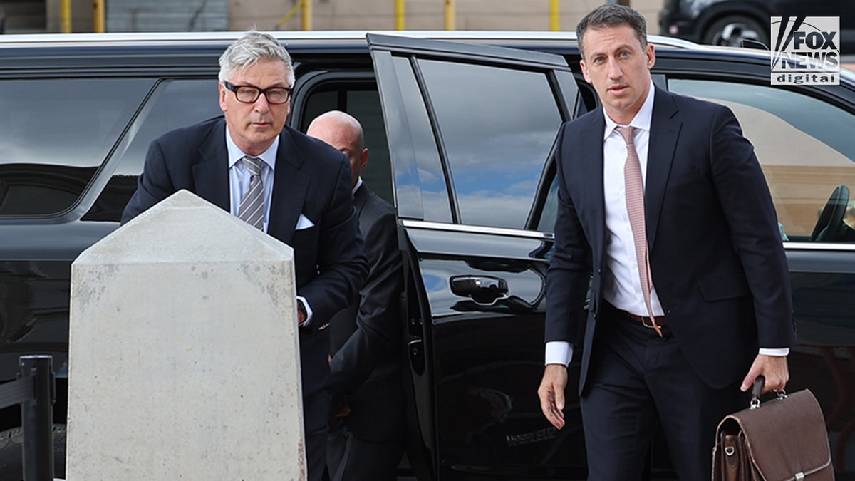 Alec Baldwin arrives at the First Judicial District Court in Santa Fe, New Mexico