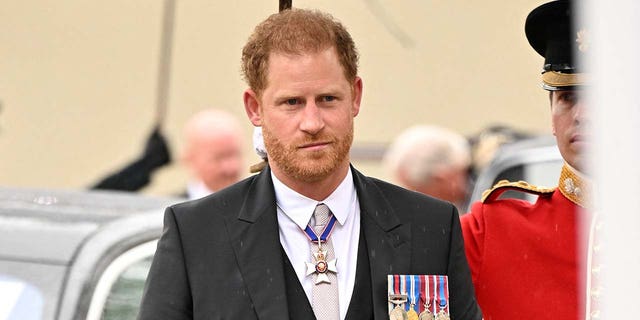 Prince Harry looking serious