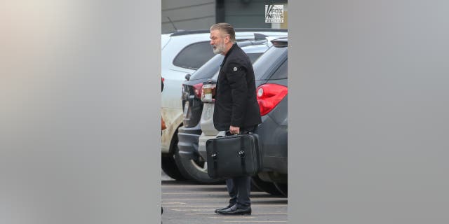 Alec Baldwin leaving apartment in Montana