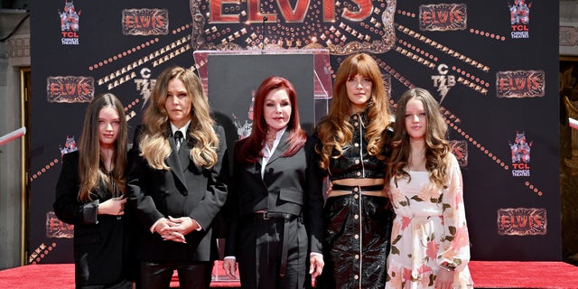 Harper Lockwood, Lisa Marie Presley, Priscilla Presley, Riley Keough, and Finley Lockwood