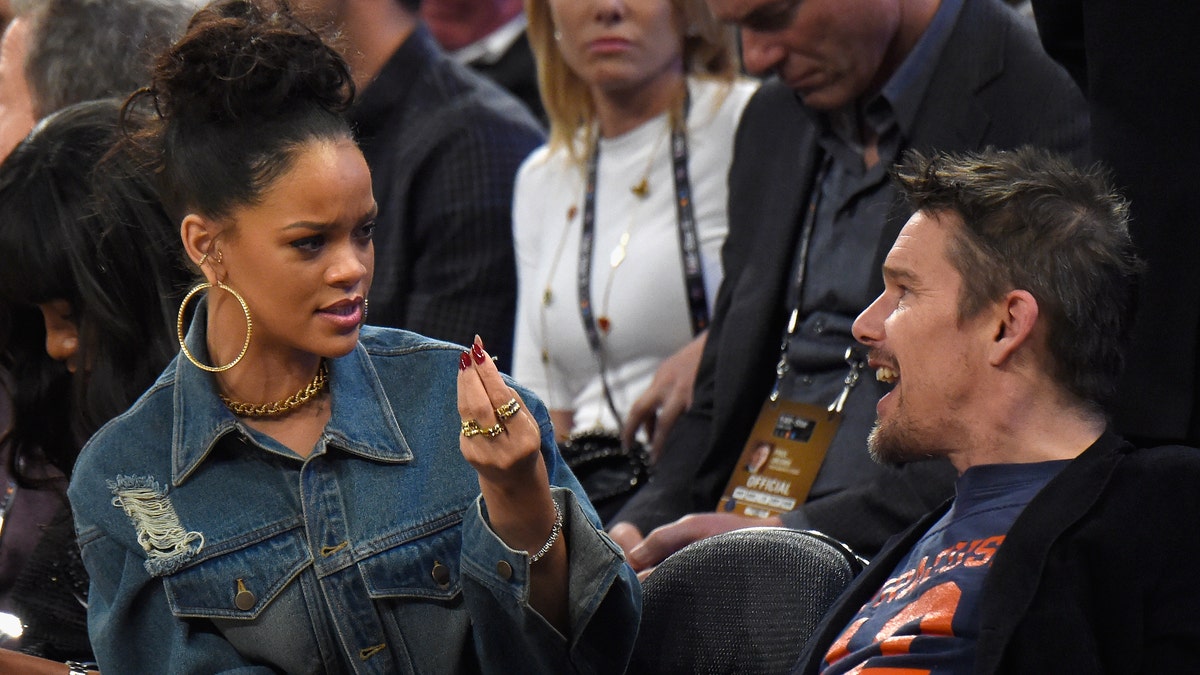 rihanna and ethan hawke at game