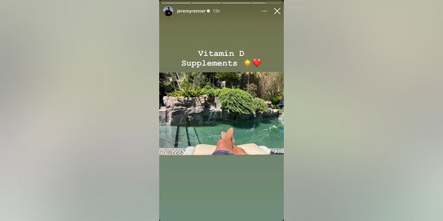 Screengrab of Jeremy Renner poolside