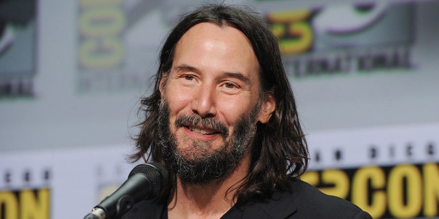 Keanu Reeves on stage at Comic-Con