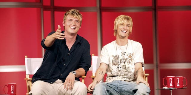 Nick and Aaron Carter doing an interview