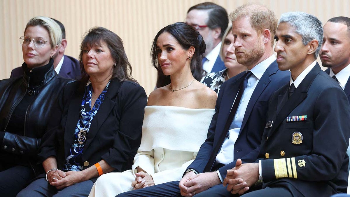 Prince Harry and Meghan Markle arrive at an event in New York City