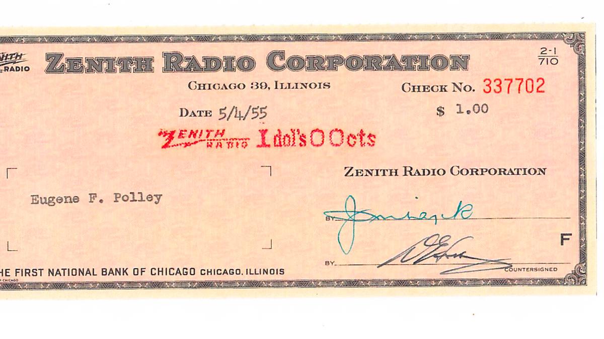 Zenith employee and inventor Eugene Polley was paid $1 for the rights to his design for the Flash-Matic, the first wireless television remote control.