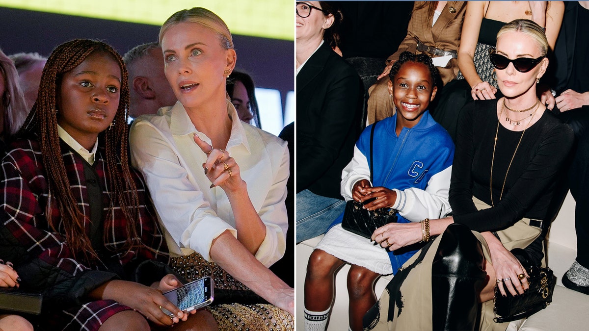 Split of Charlize Theron with her daughters