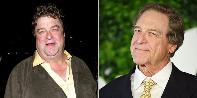 A split image of John Goodman in 2002 and now.