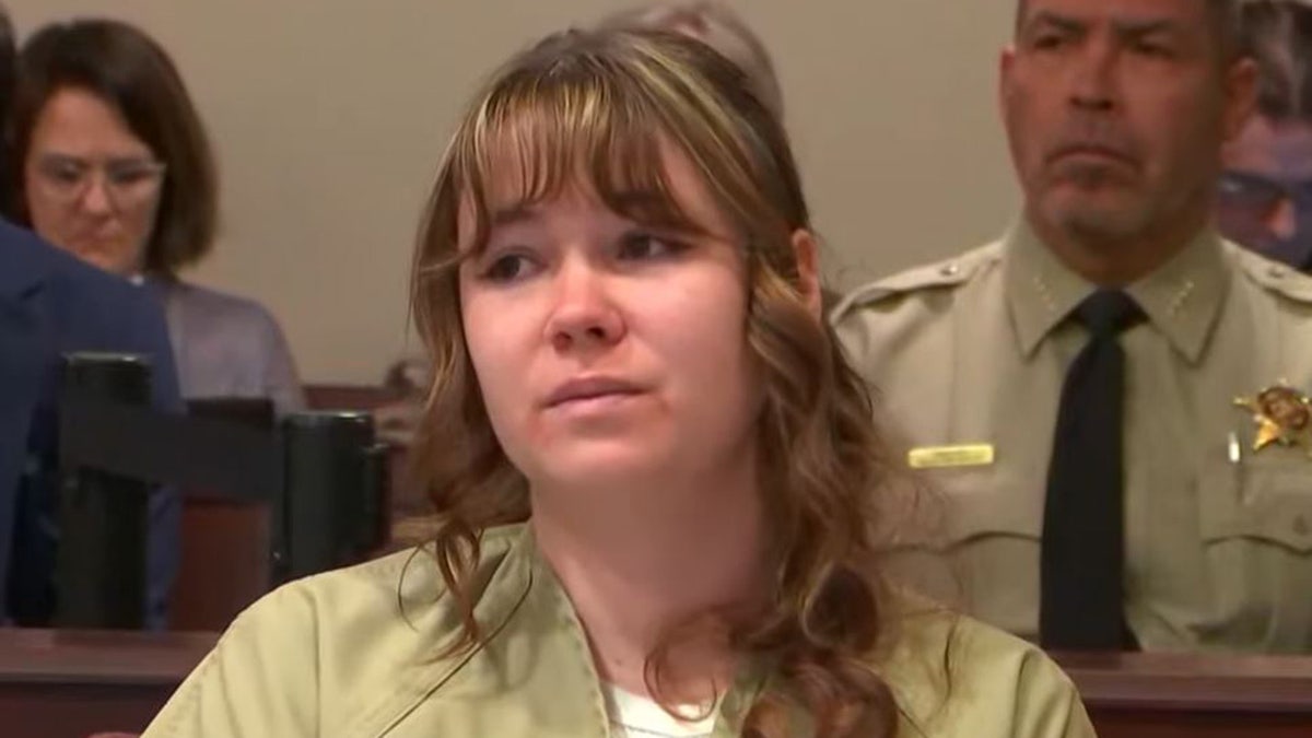 'Rust' armorer Hannah Gutierrez Reed looks distraught in a light green jumpsuit in court