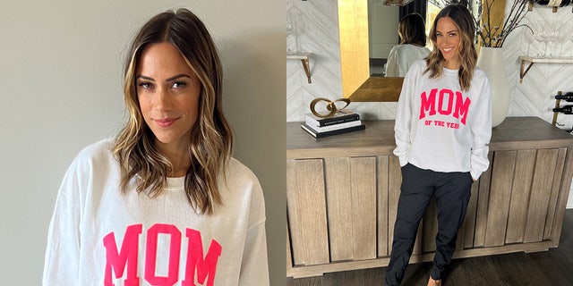 Jana Kramer wears cozy sweatshirt she designed