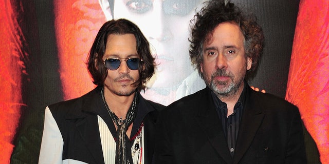 Johnny Depp and Tim Burton at the premeire of Dark Shadows