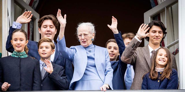 Prince Christian with Queen Margrethe and his family