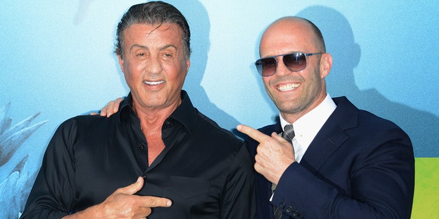 Stallone and Statham at the premiere of "The Meg"