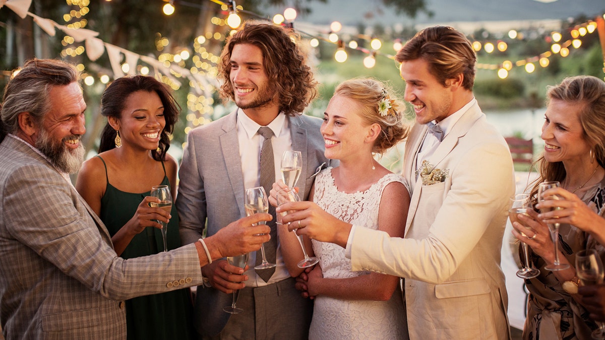 Guests at a wedding